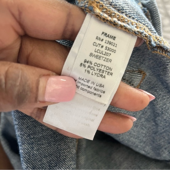 Frame Sweetzer High Water Cropped Jean Wide Leg Flare Stretch Sailor Pants 24 - Picture 6 of 17